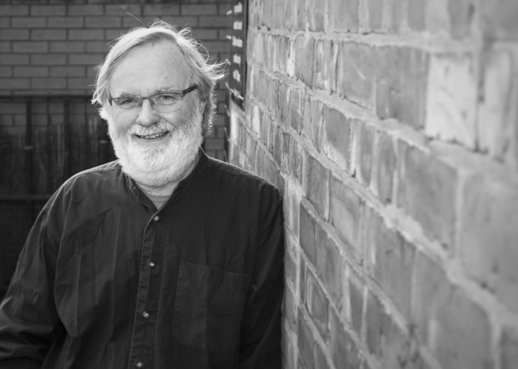 Black and white image of volunteer researcher Stuart Barlow